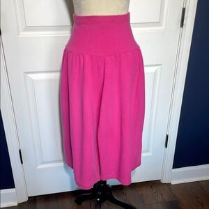 Vintage Marilyn Forbes Made in Italy Pull On Pink Wide Leg Pants 100% Cotton